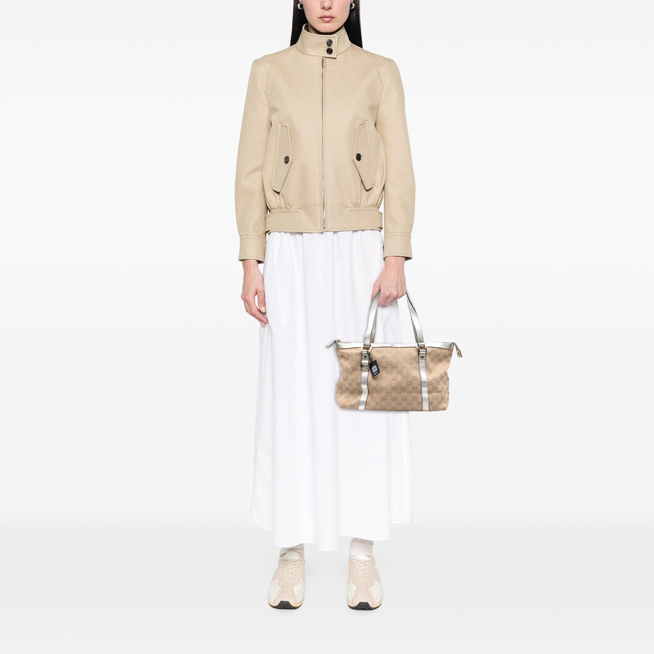 Gucci GG Canvas Abbey D Ring Tote Bruin