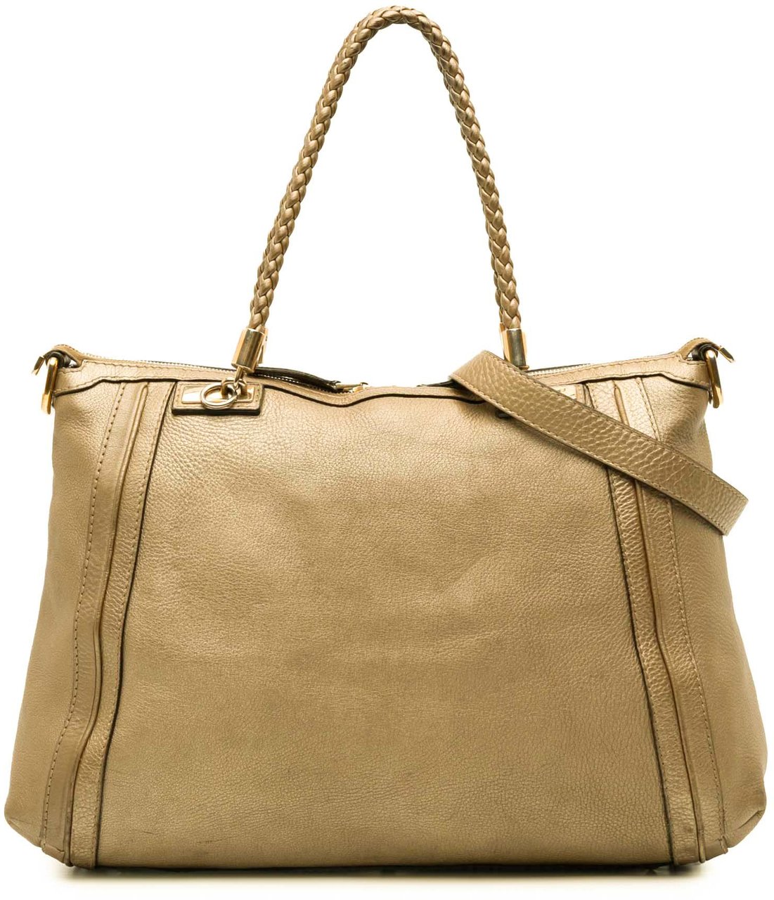 Gucci Large Leather Bella Tote Goud