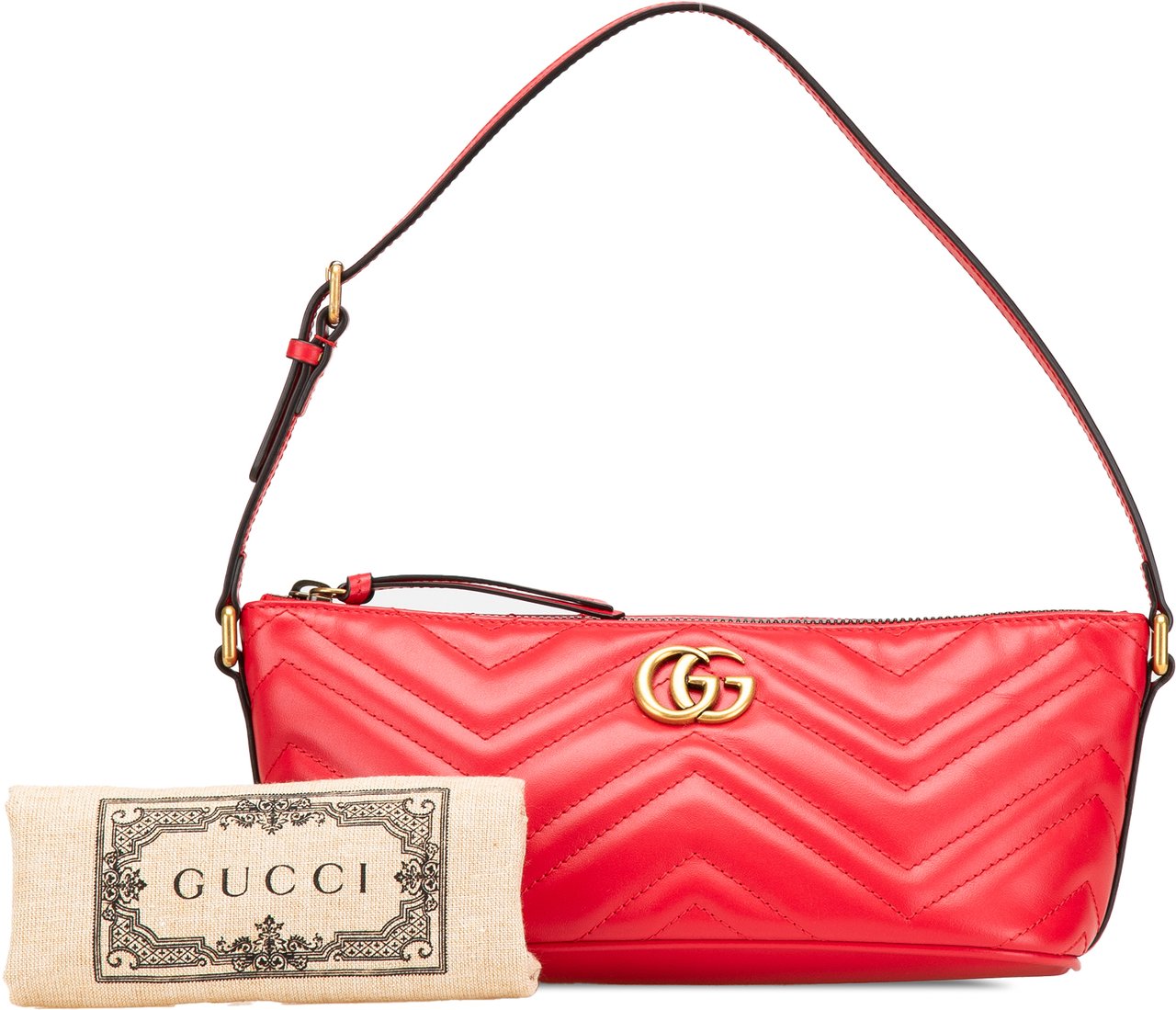 Gucci GG Marmont Matelasse Leather Shoulder Bag Rood