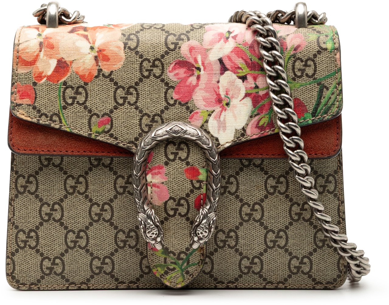 Gucci Small GG Supreme Blooms Dionysus Crossbody Bruin