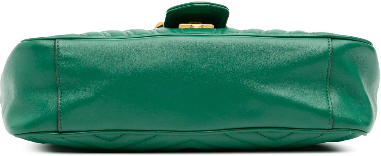 Gucci Medium GG Marmont Matelasse Leather Shoulder Bag Groen