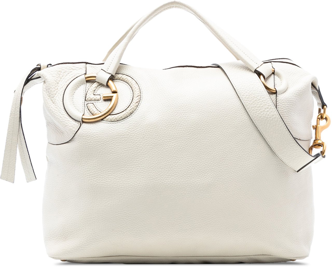 Gucci Leather Twill Satchel Wit