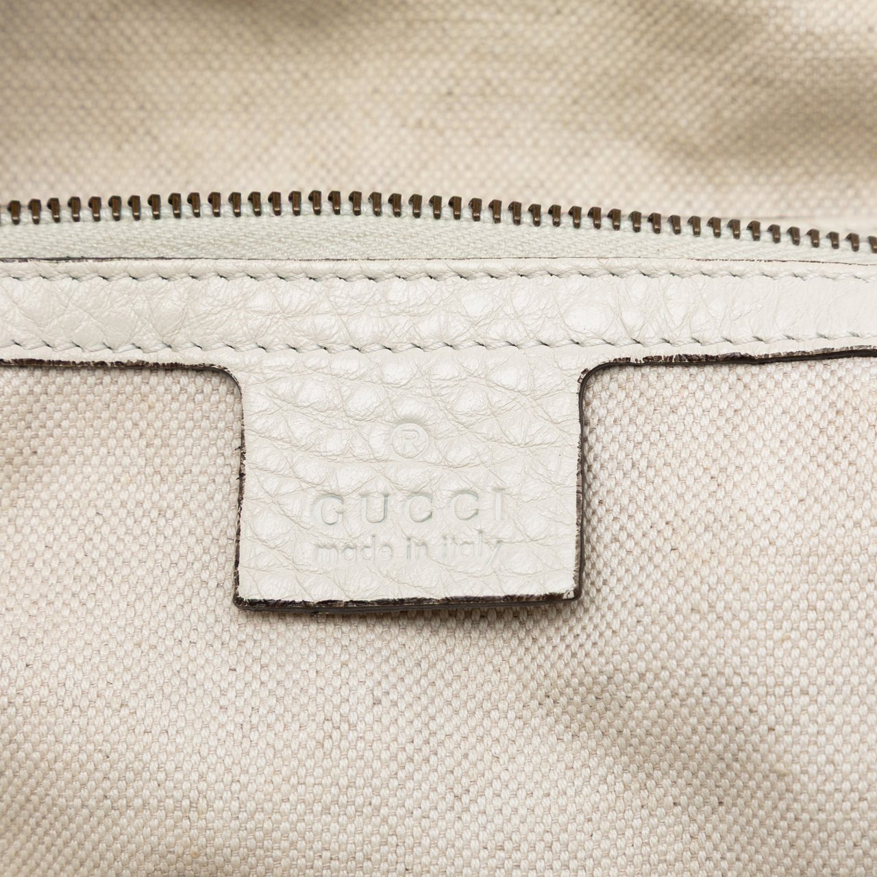 Gucci Leather Twill Satchel Wit