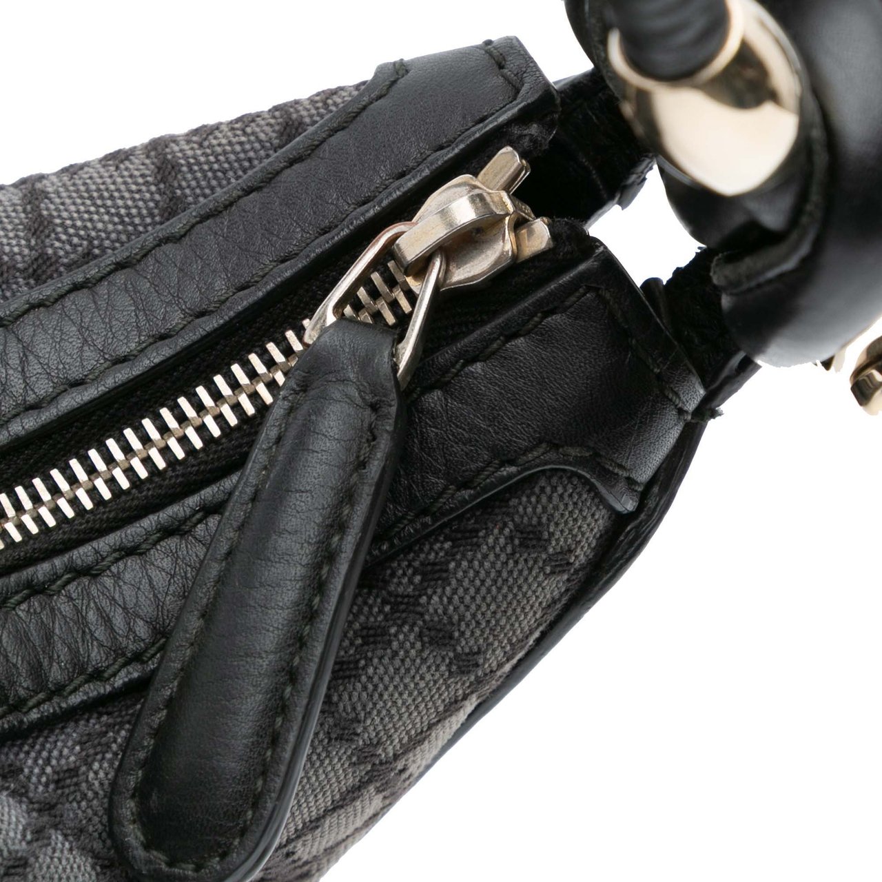 Gucci Medium Diamante Canvas Techno Horsebit Hobo Grijs