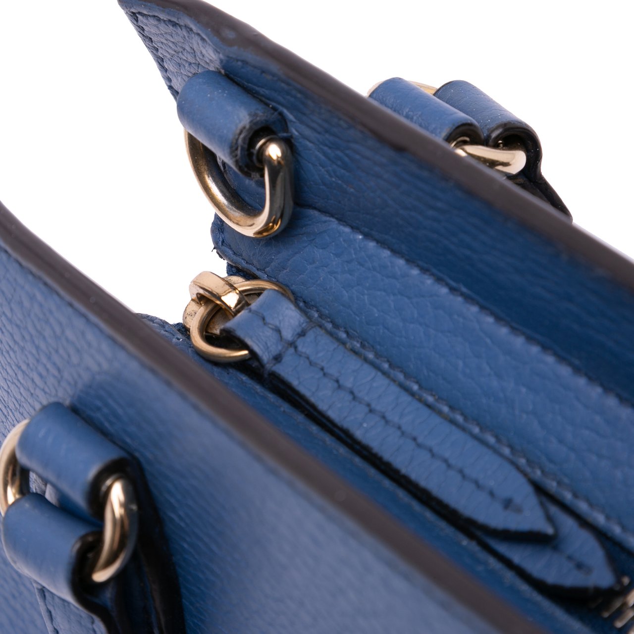 Gucci Medium Dollar Calf Soho Top Handle Convertible Tote Blauw