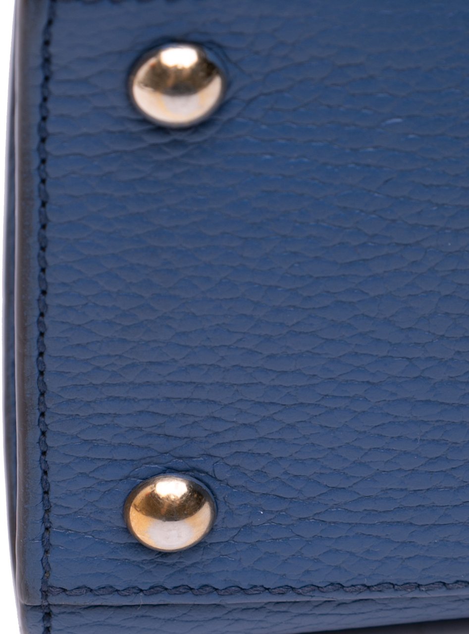Gucci Medium Dollar Calf Soho Top Handle Convertible Tote Blauw