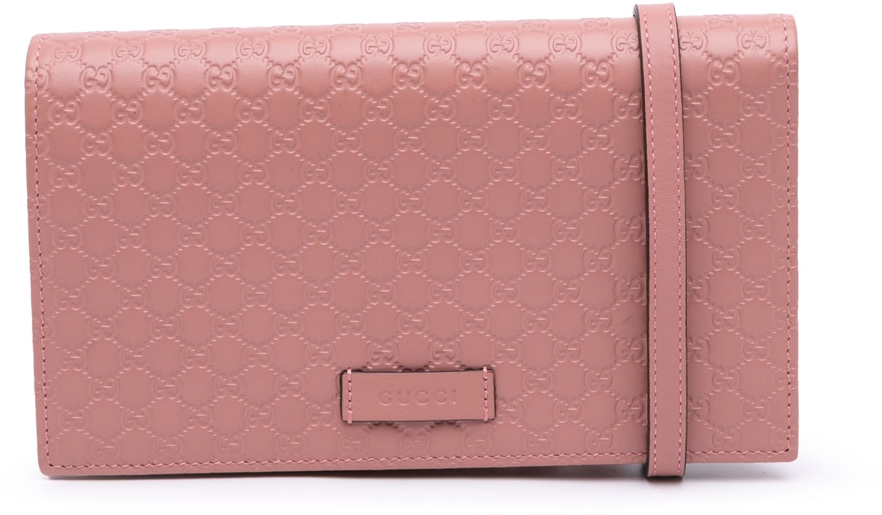 Gucci Microguccissima Wallet on Strap Roze