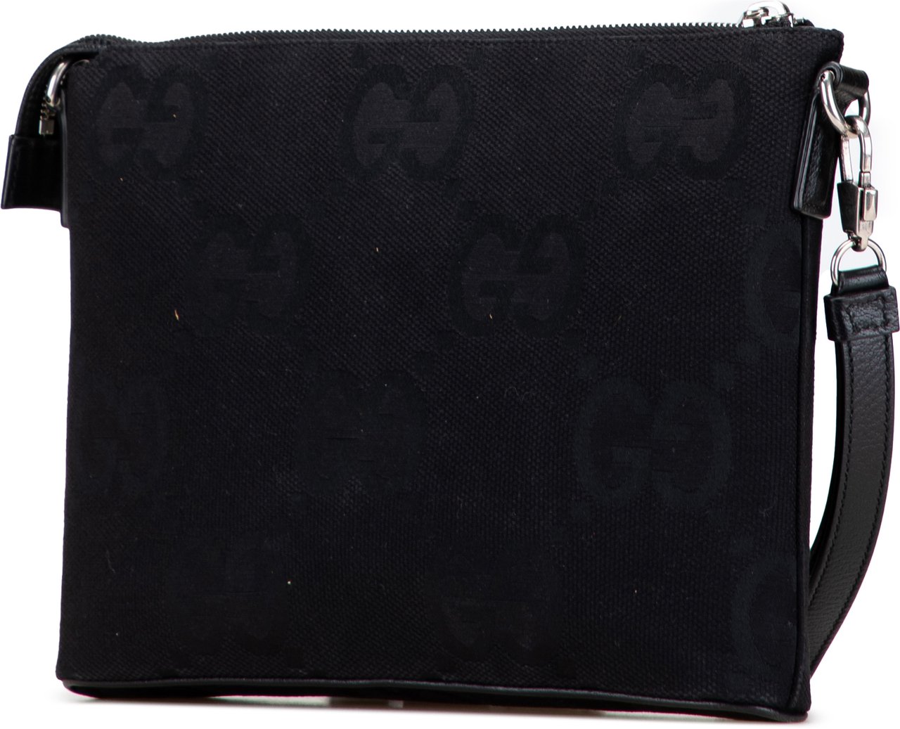 Gucci Jumbo GG Canvas Clutch on Strap Zwart