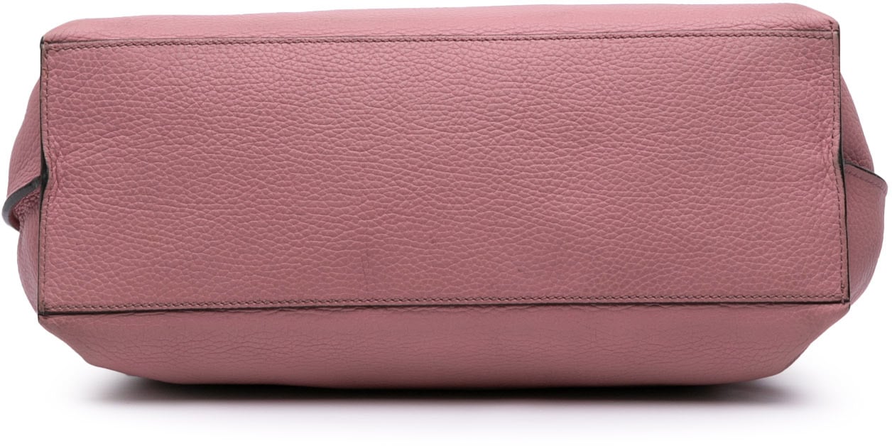 Gucci Medium Leather Bamboo Daily Satchel Roze