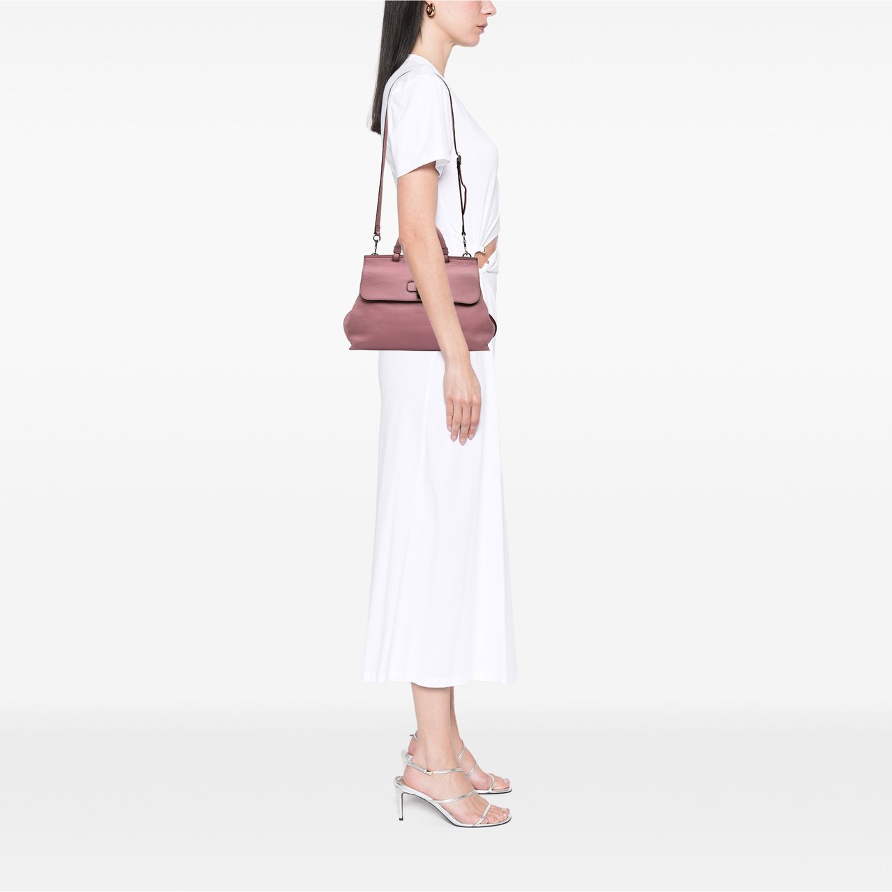 Gucci Medium Leather Bamboo Daily Satchel Roze