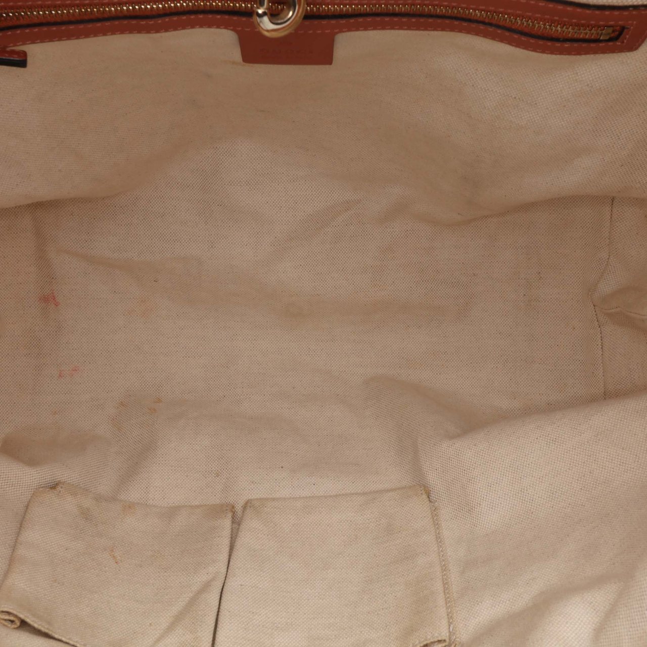 Gucci GG Canvas Heart Bit Tote Bruin