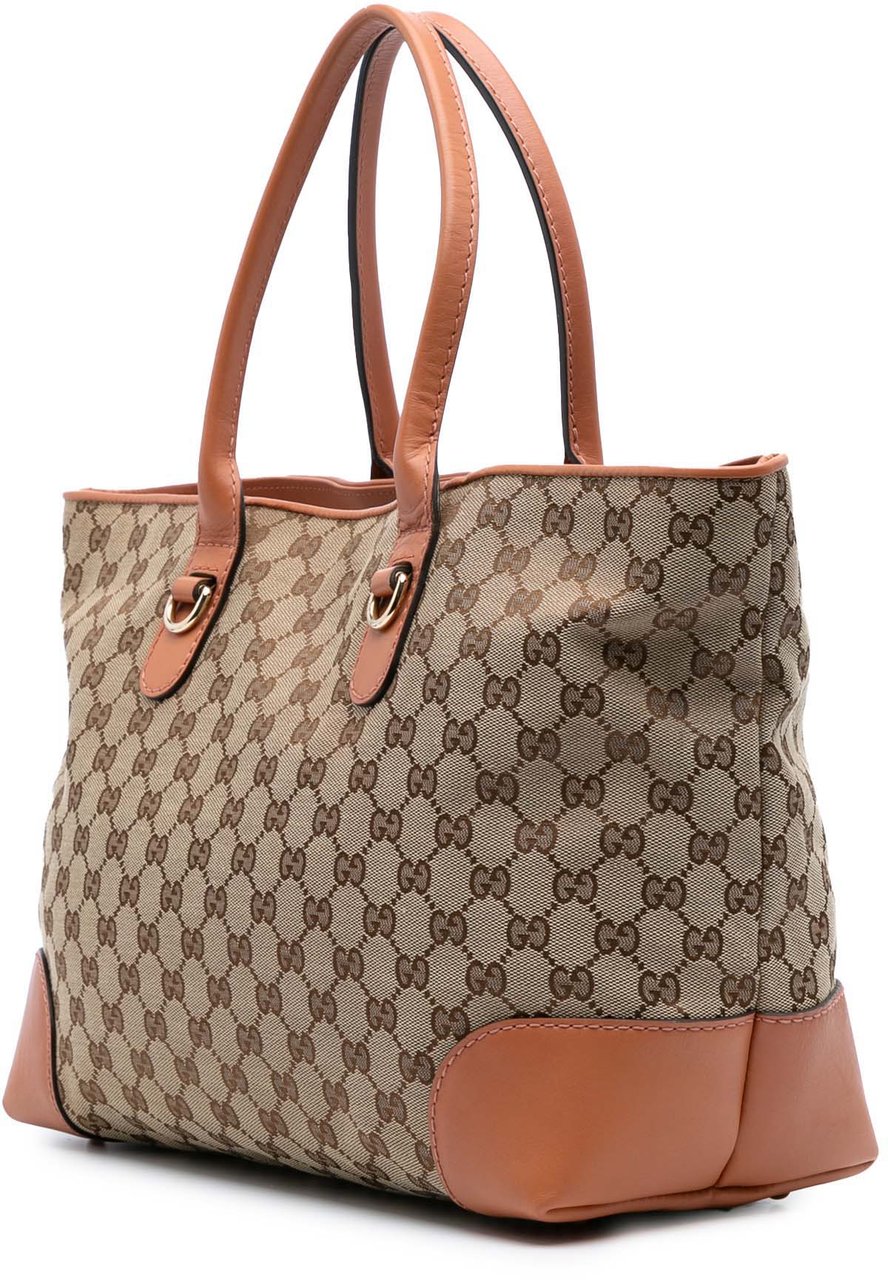 Gucci GG Canvas Heart Bit Tote Bruin