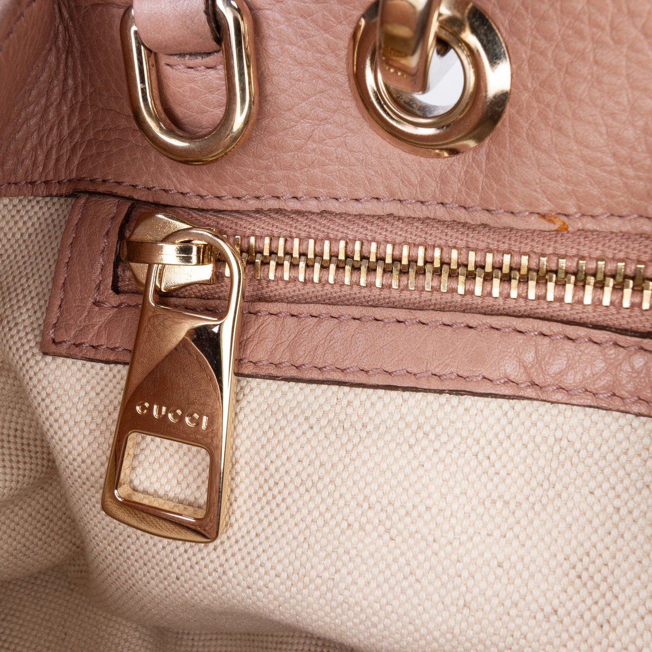 Gucci Small Calfskin Bamboo Shopper Satchel Bruin