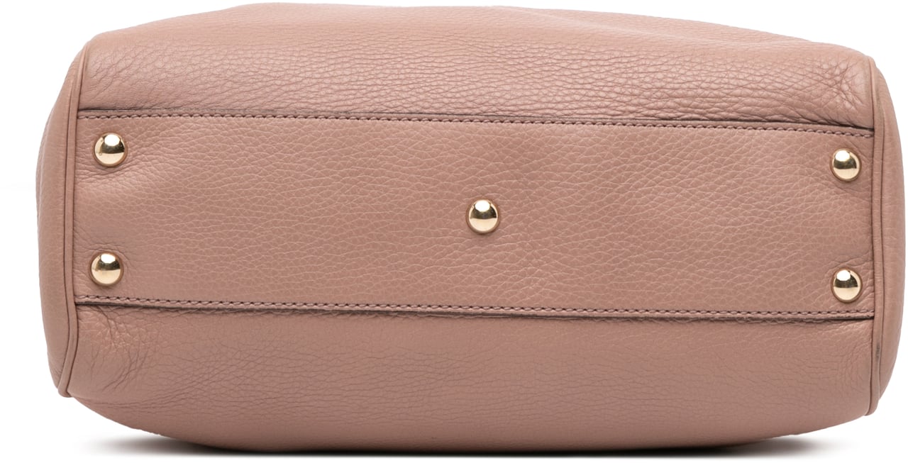 Gucci Small Calfskin Bamboo Shopper Satchel Bruin
