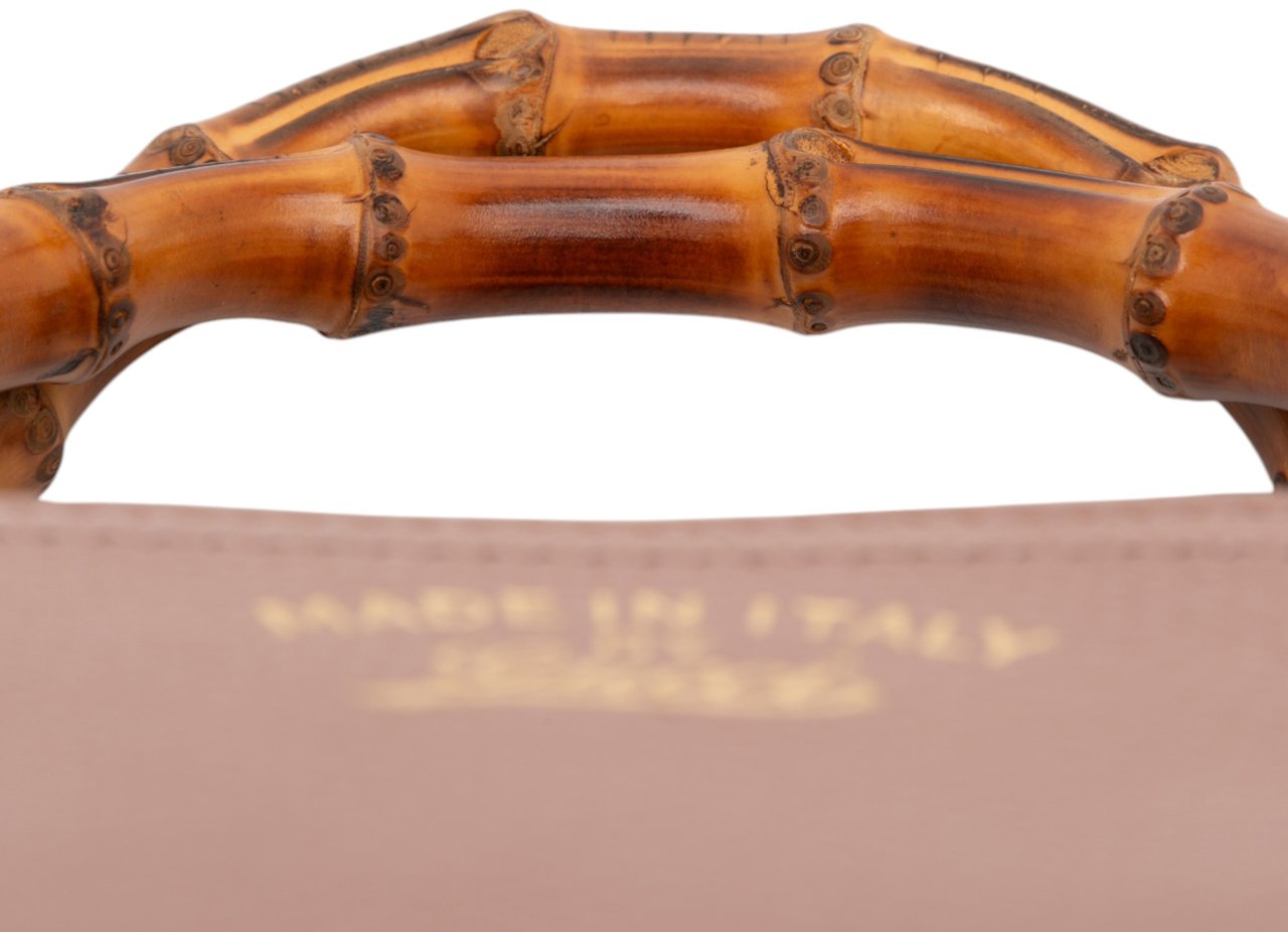 Gucci Small Calfskin Bamboo Shopper Satchel Bruin