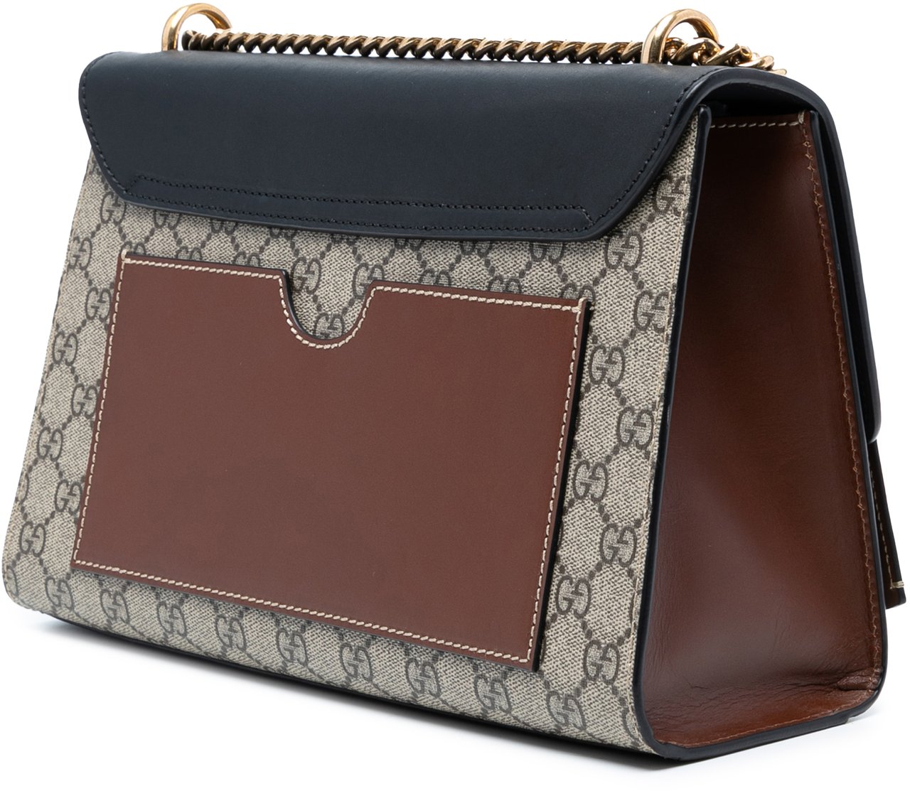 Gucci Medium GG Supreme Padlock Shoulder Bag Bruin