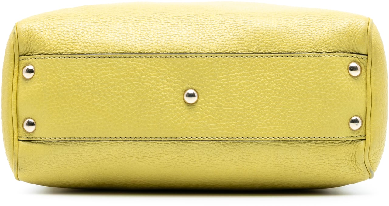 Gucci Small Calfskin Bamboo Shopper Satchel Geel