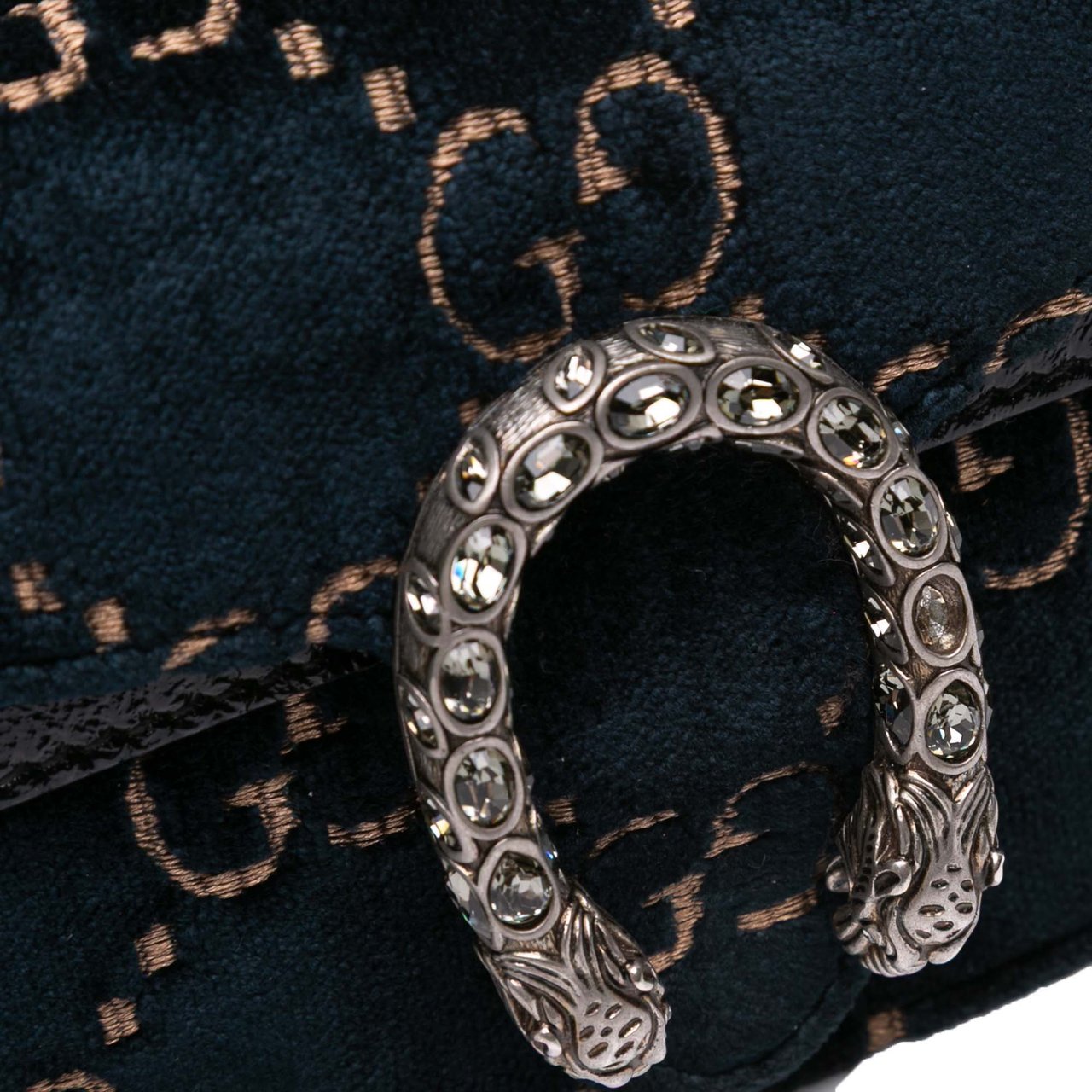 Gucci Mini GG Velvet Dionysus Crossbody Blauw