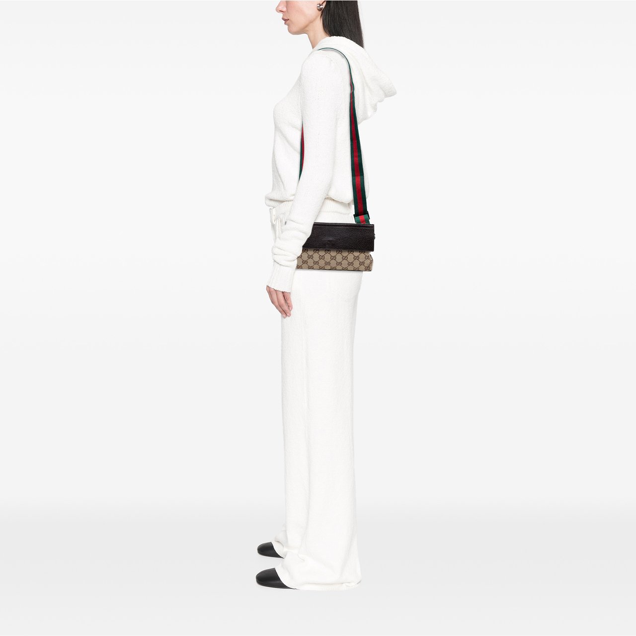 Gucci GG Canvas Web Crossbody Bruin