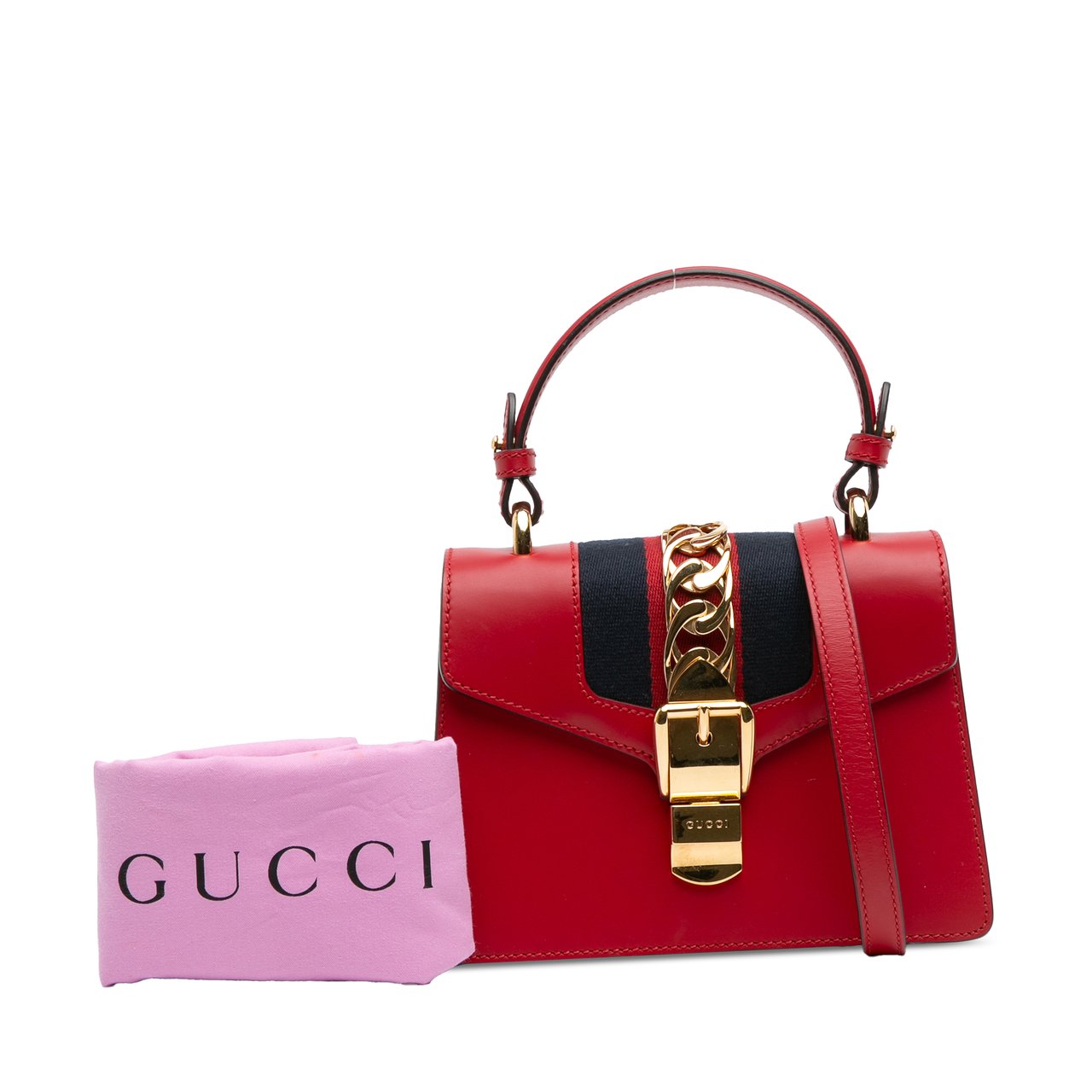 Gucci Mini Calfskin Sylvie Satchel Rood