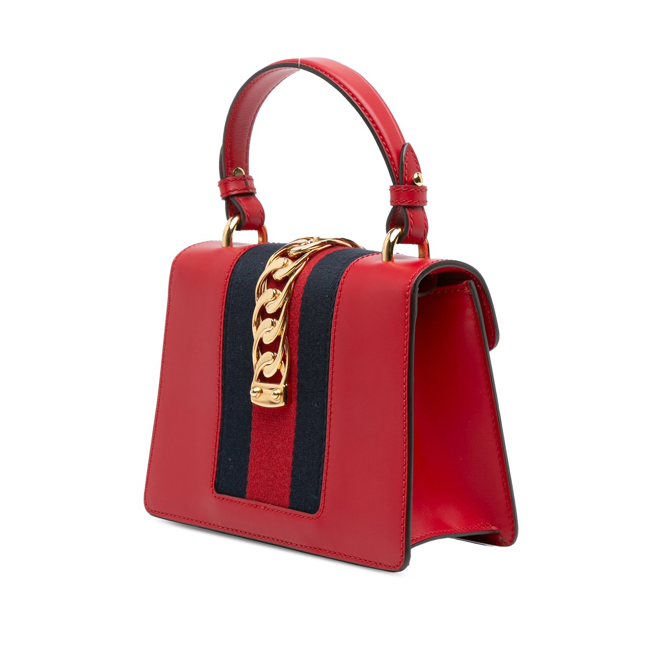Gucci Mini Calfskin Sylvie Satchel Rood