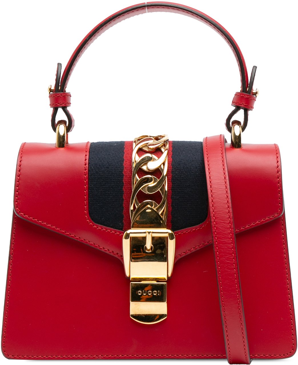 Gucci Mini Calfskin Sylvie Satchel Rood