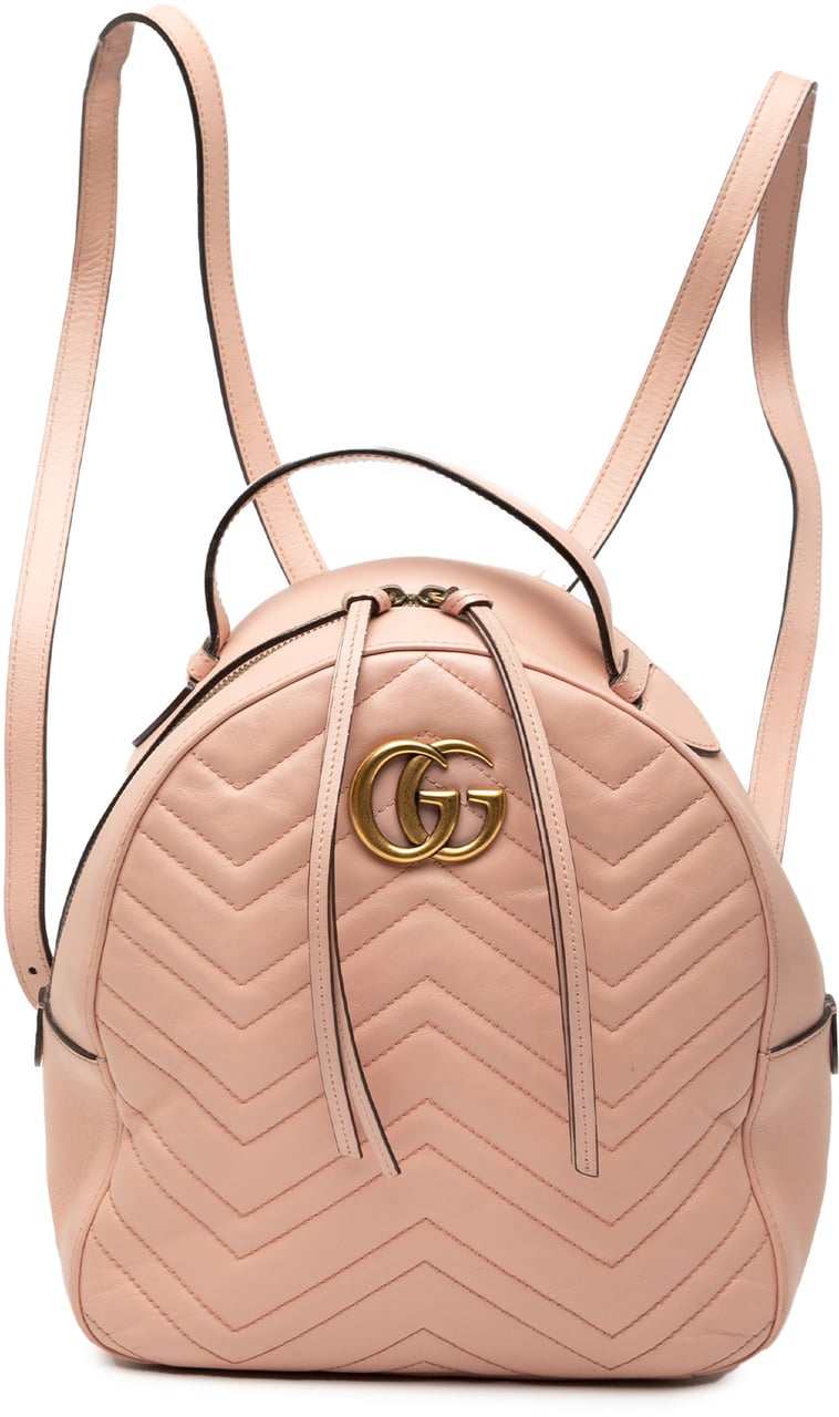 Gucci Small GG Marmont Matelasse Leather Backpack Roze