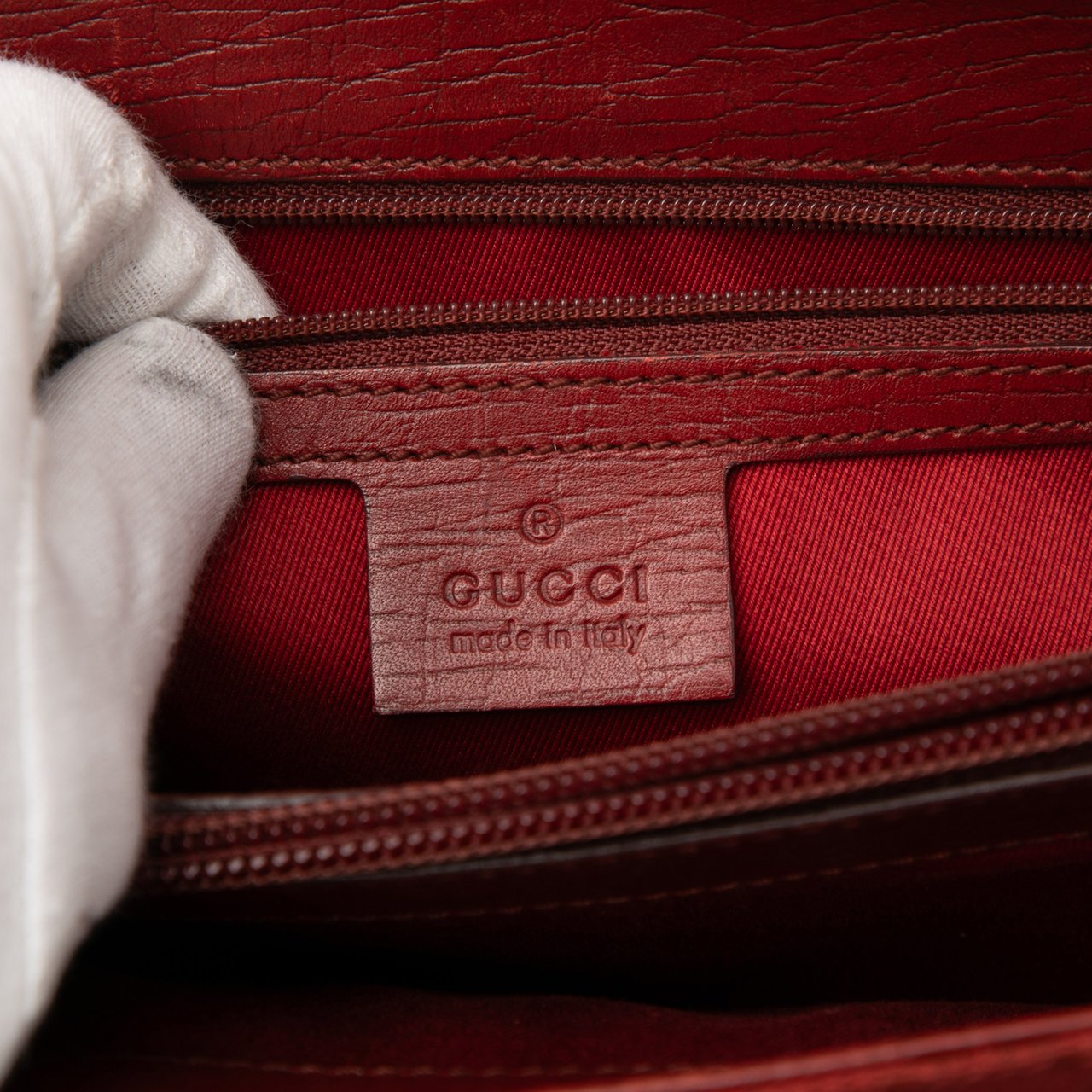 Gucci GG Canvas Bamboo Tote Rood