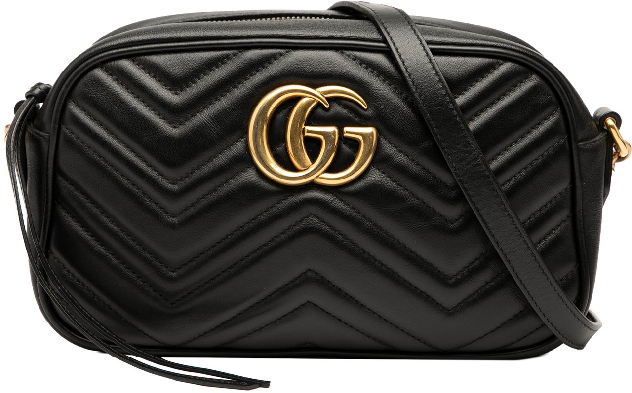 Gucci Small GG Marmont Matelasse Leather Crossbody Zwart