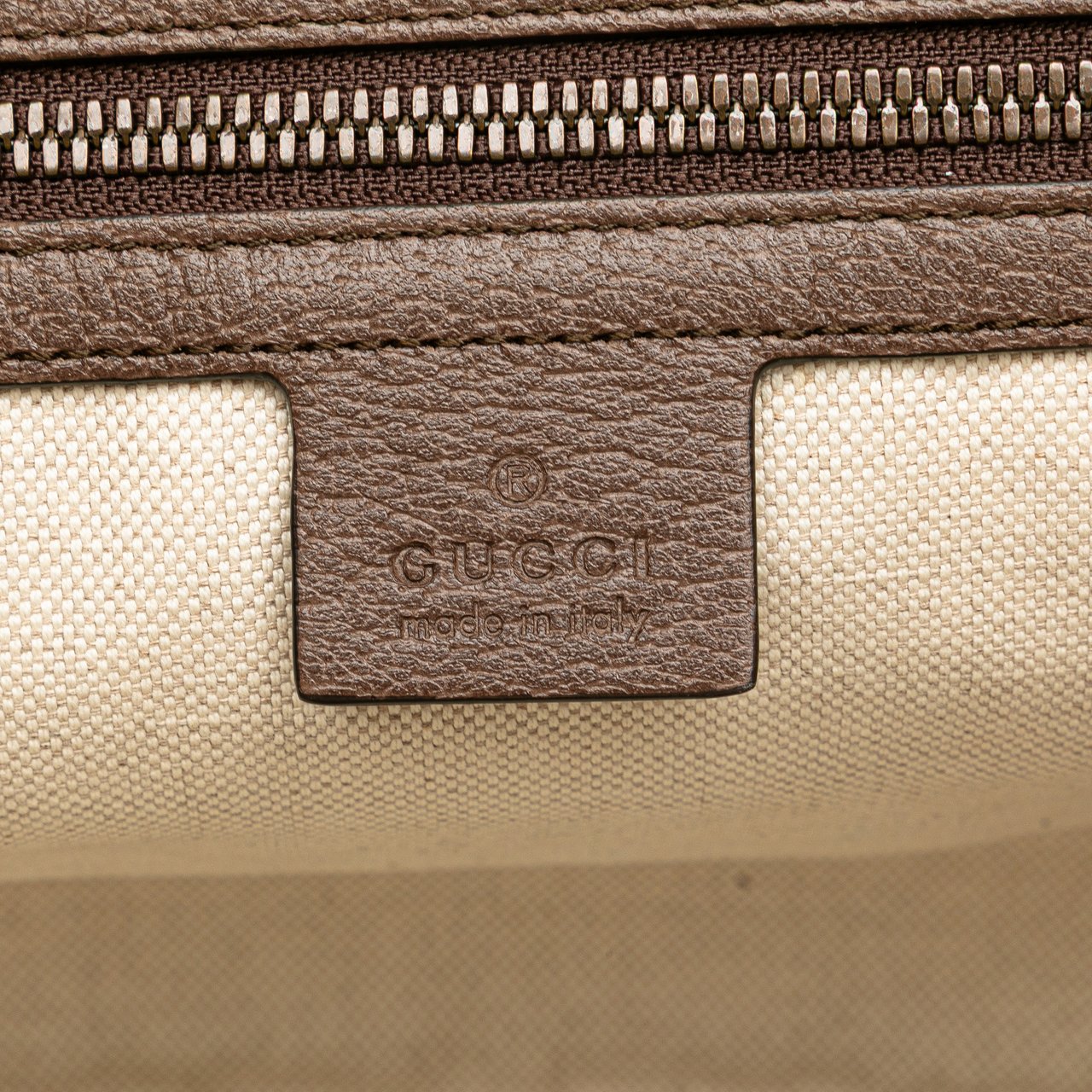 Gucci Small GG Supreme Web Ophidia Half Moon Crossbody Bruin