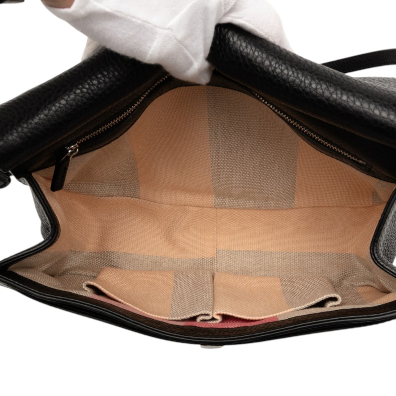 Gucci Medium Leather Bamboo Daily Crossbody Zwart