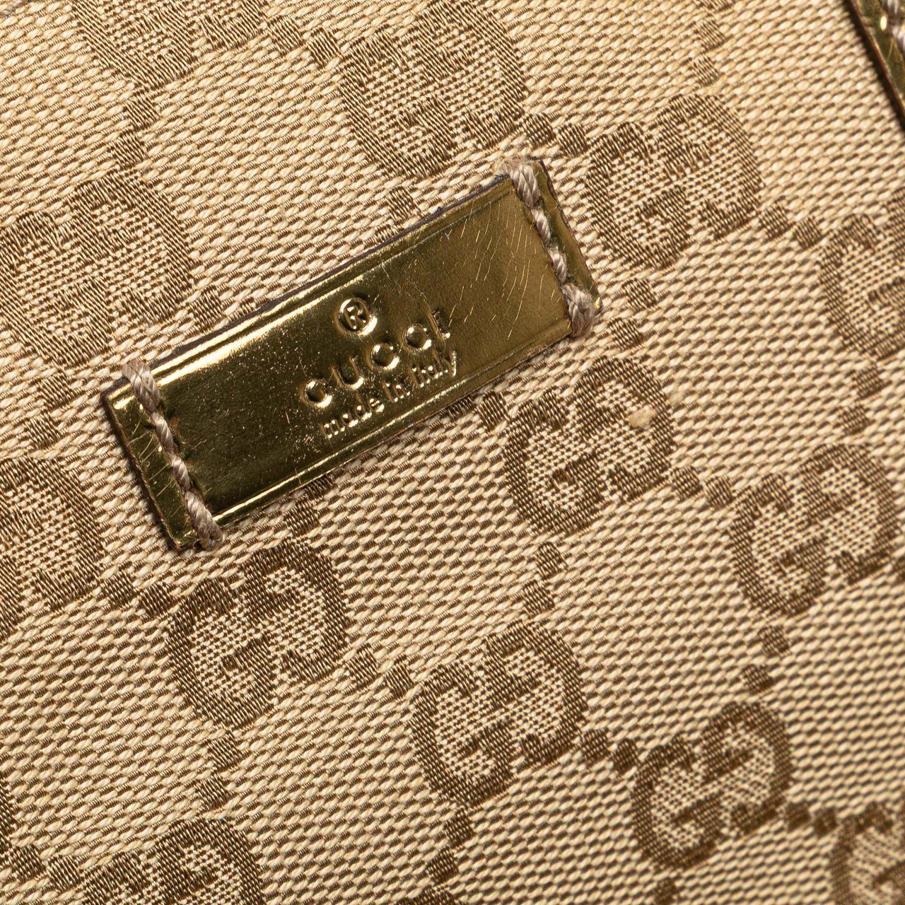 Gucci GG Canvas Web Handbag Bruin