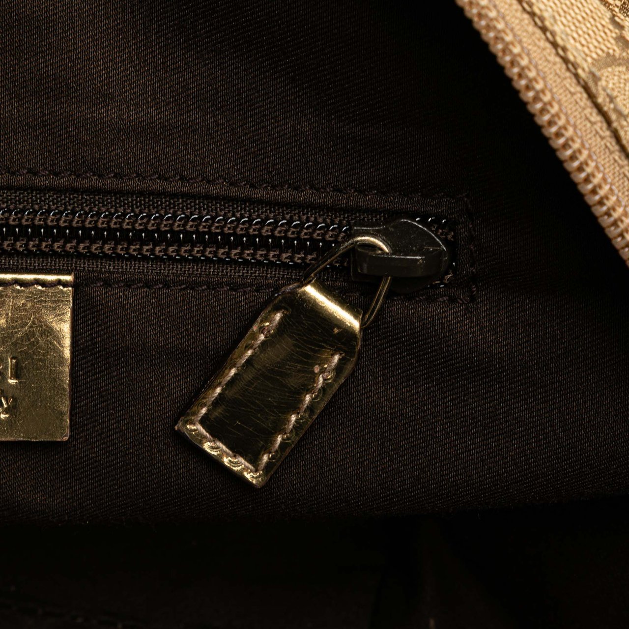 Gucci GG Canvas Web Handbag Bruin