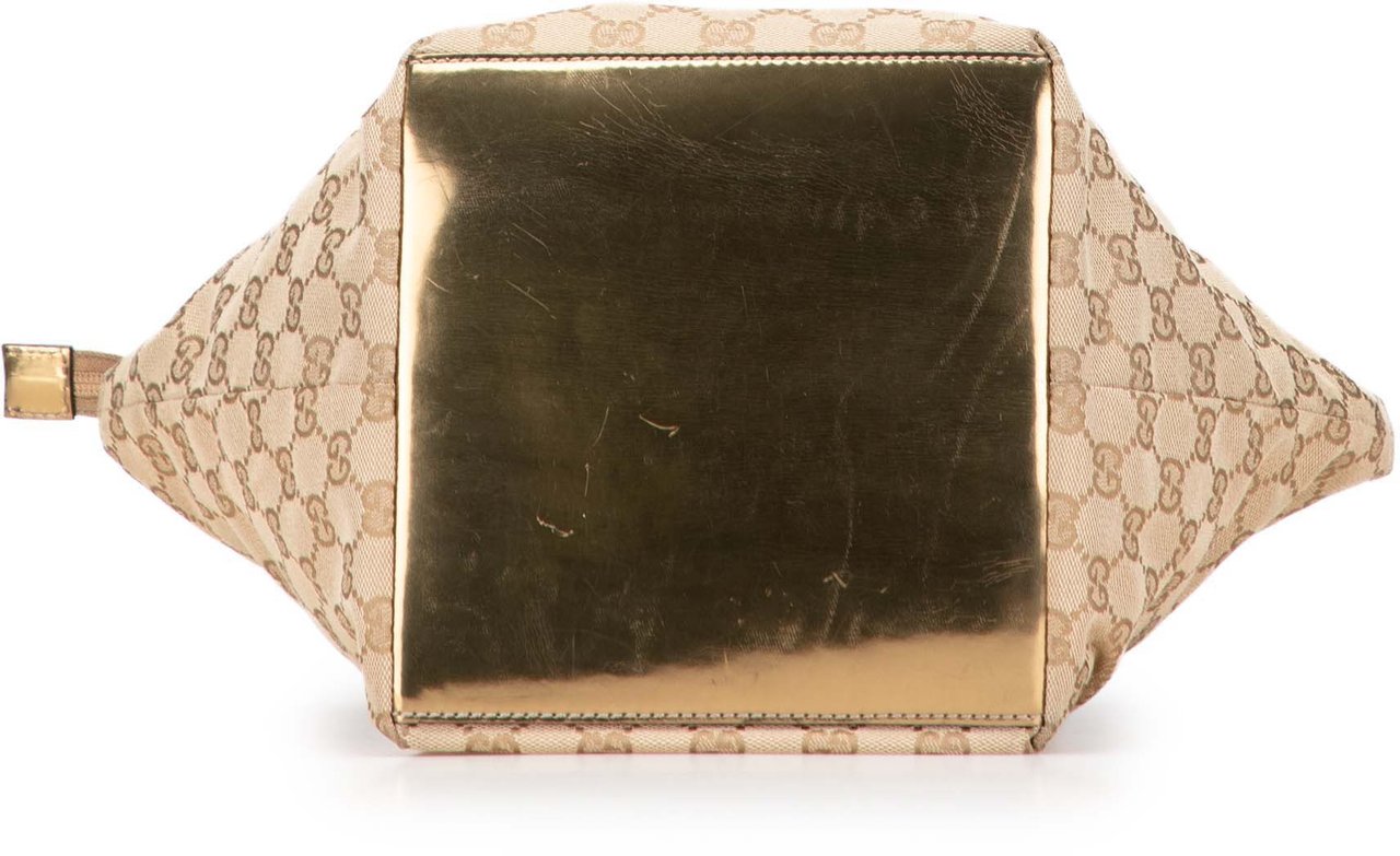 Gucci GG Canvas Web Handbag Bruin