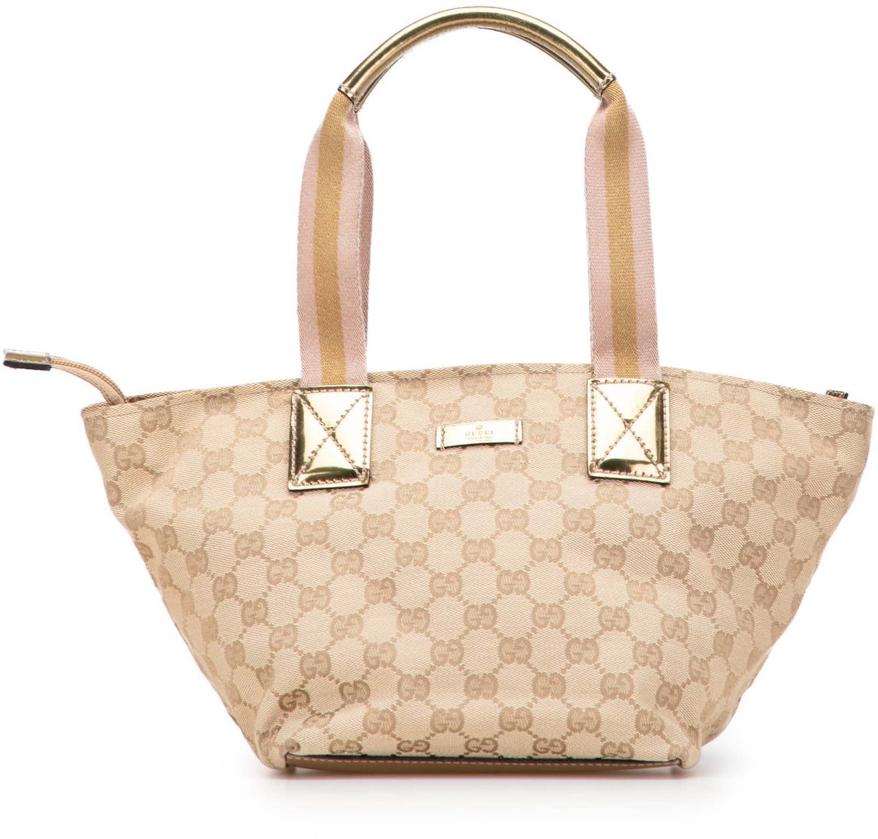 Gucci GG Canvas Web Handbag Bruin
