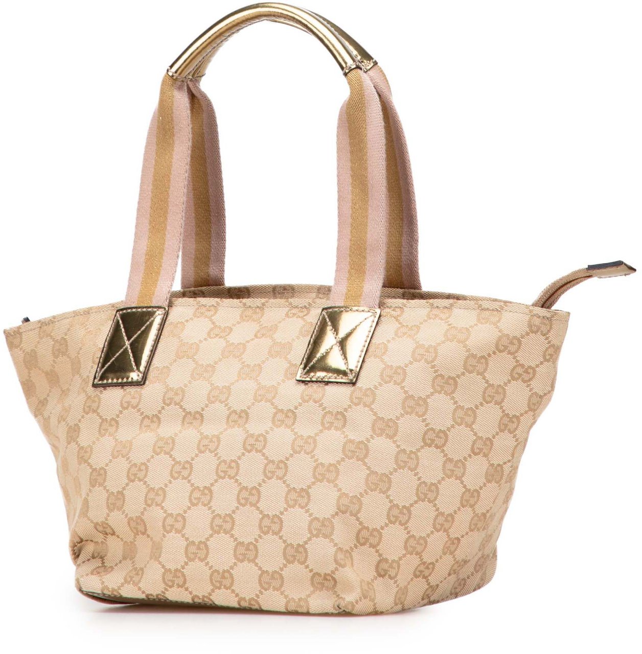 Gucci GG Canvas Web Handbag Bruin