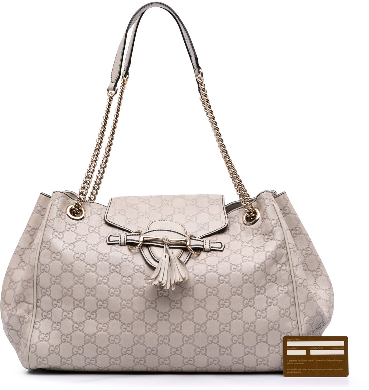 Gucci Large Guccissima Emily Chain Shoulder Bag Bruin