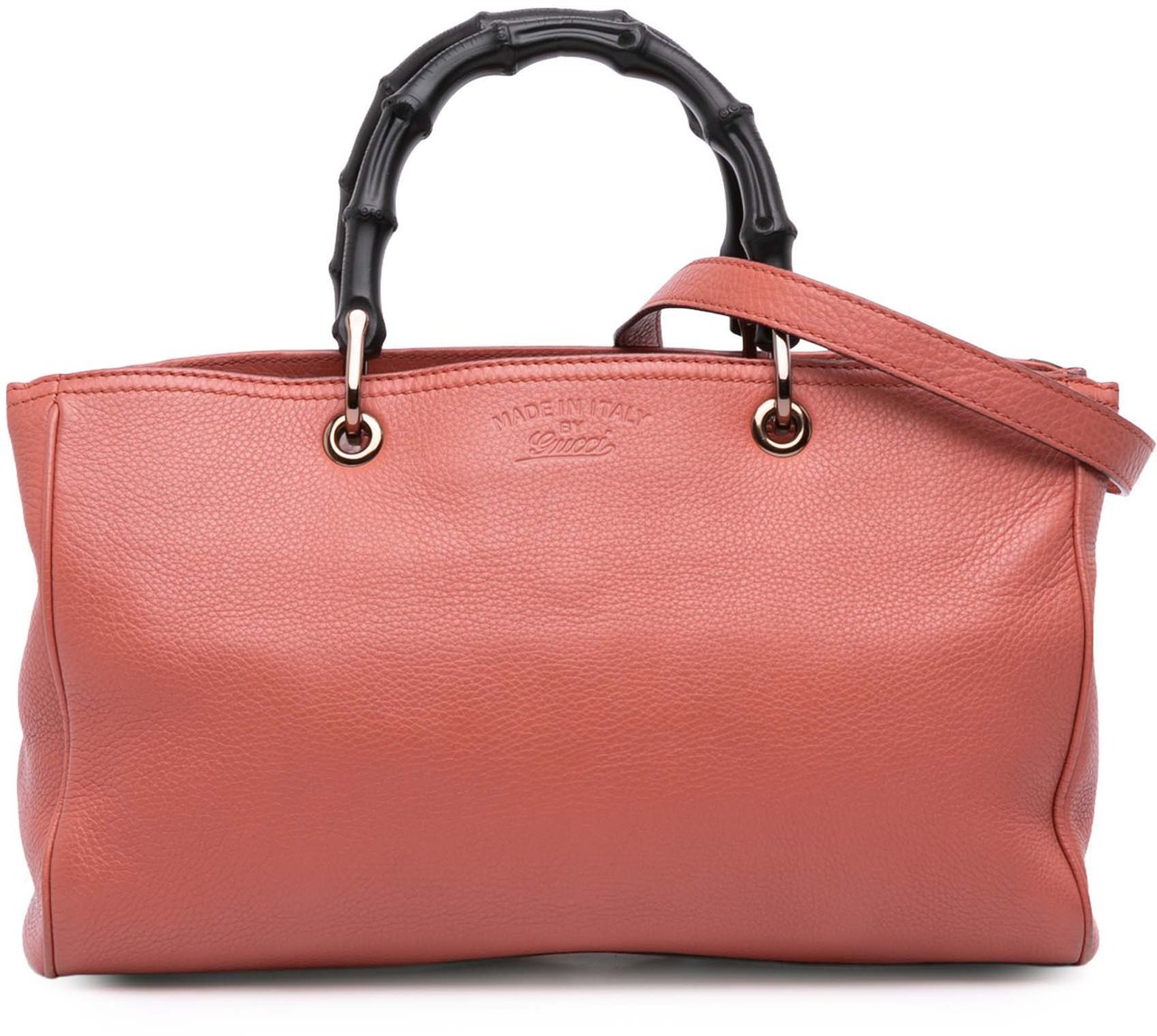 Gucci Medium Calfskin Bamboo Shopper Satchel Roze