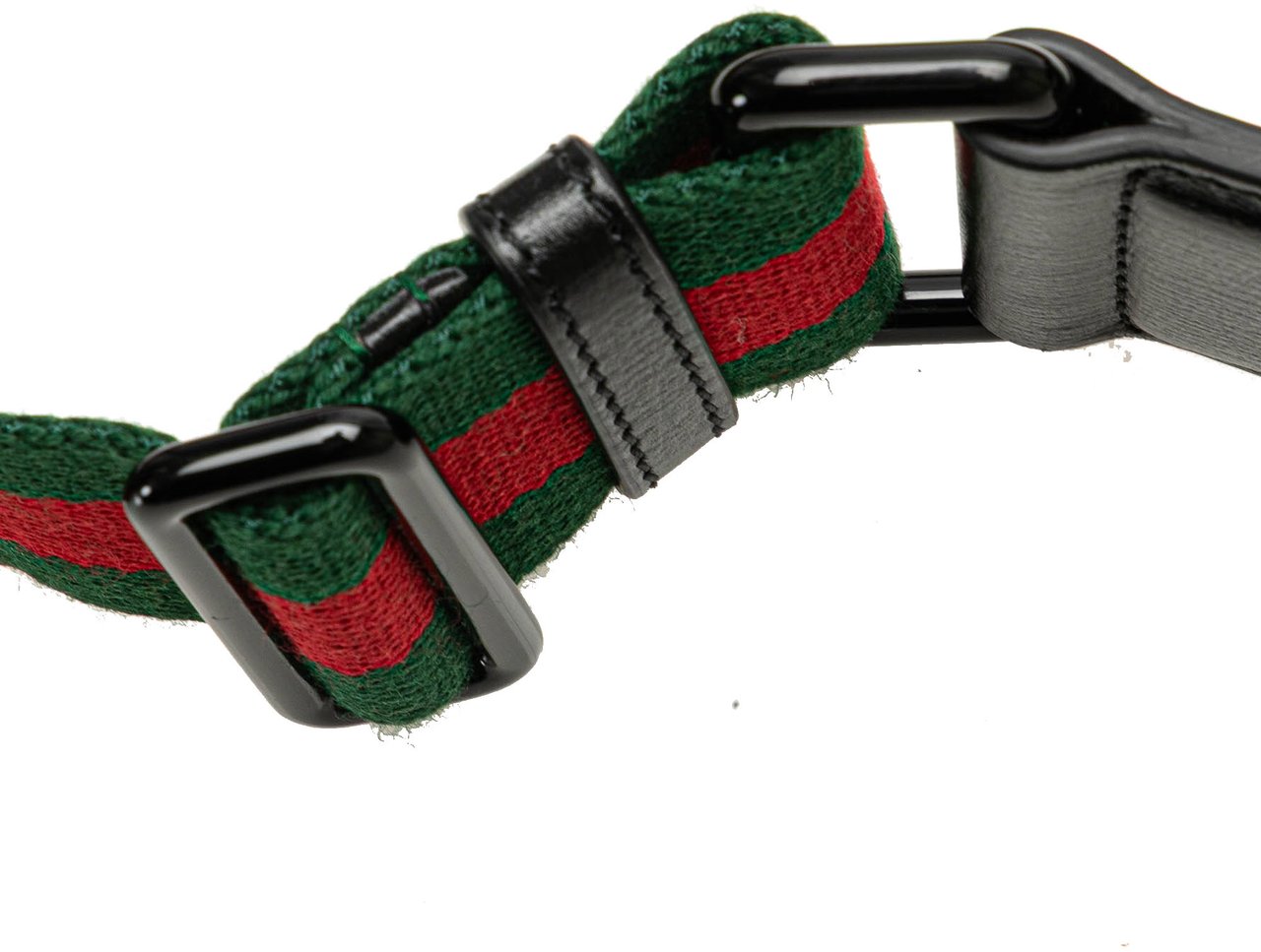 Gucci Mini Leather Horsebit 1955 Web Satchel Zwart