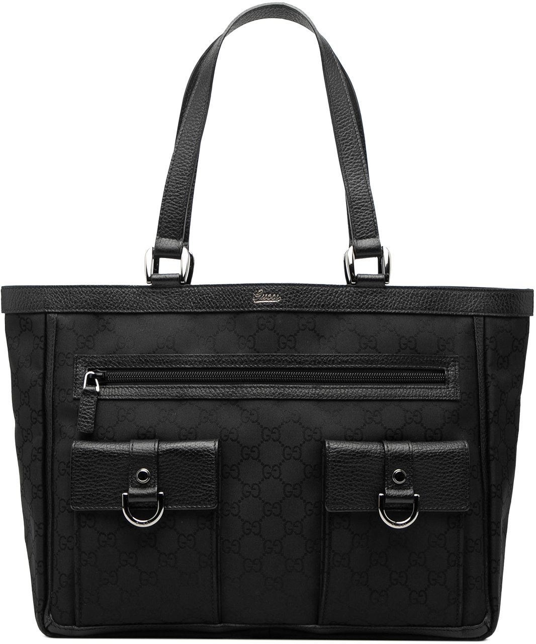 Gucci GG Nylon Abbey D Ring Pocket Tote Zwart