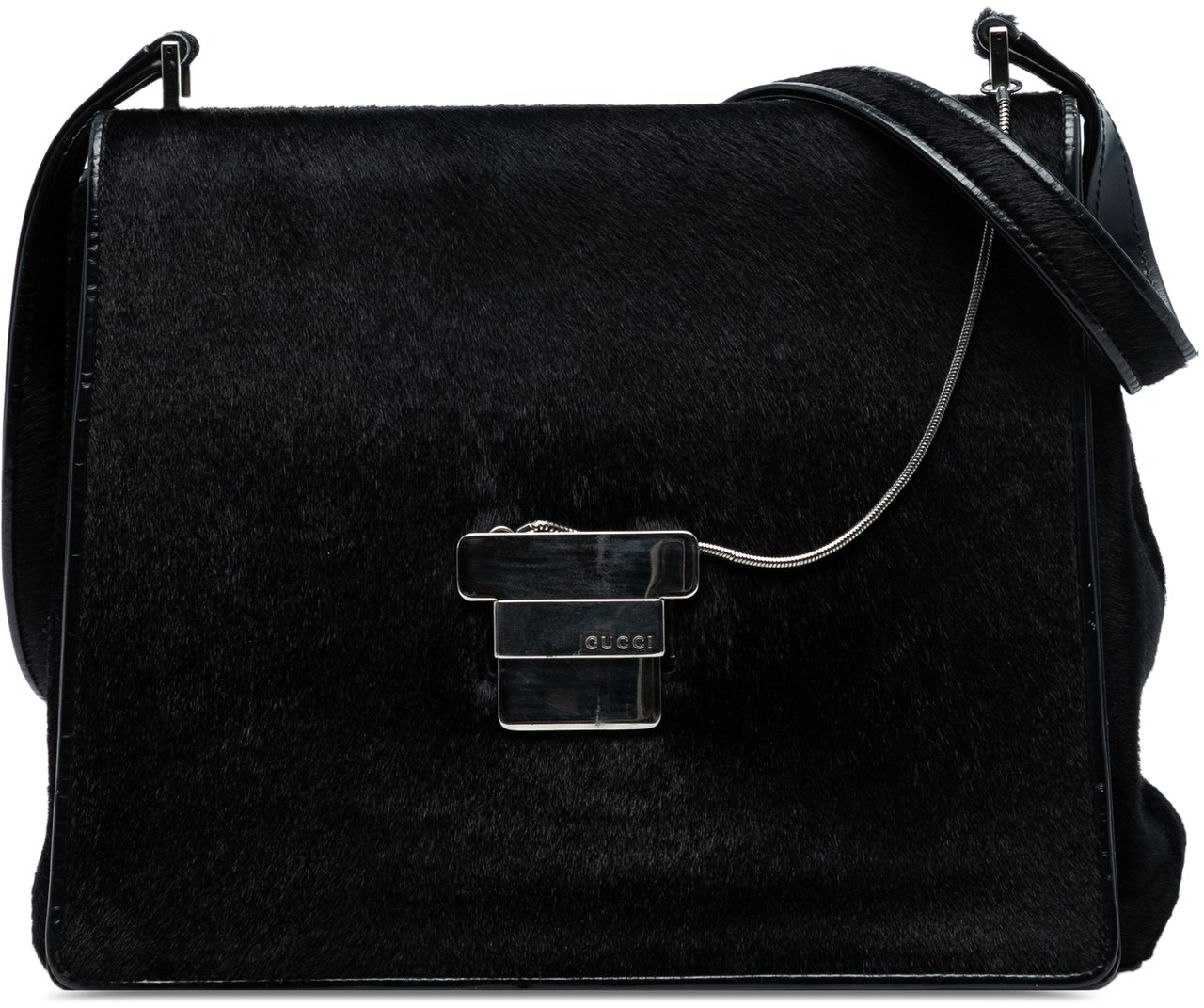 Gucci Pony Hair Shoulder Bag Zwart