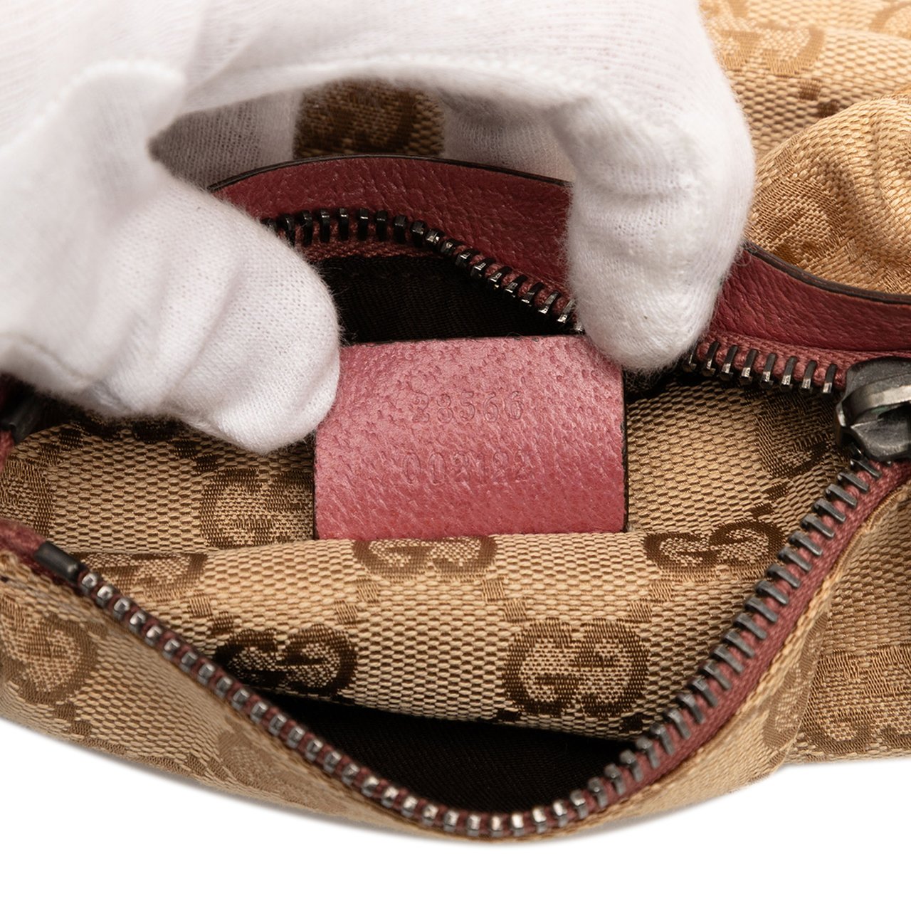 Gucci GG Canvas Web Double Pocket Belt Bag Bruin