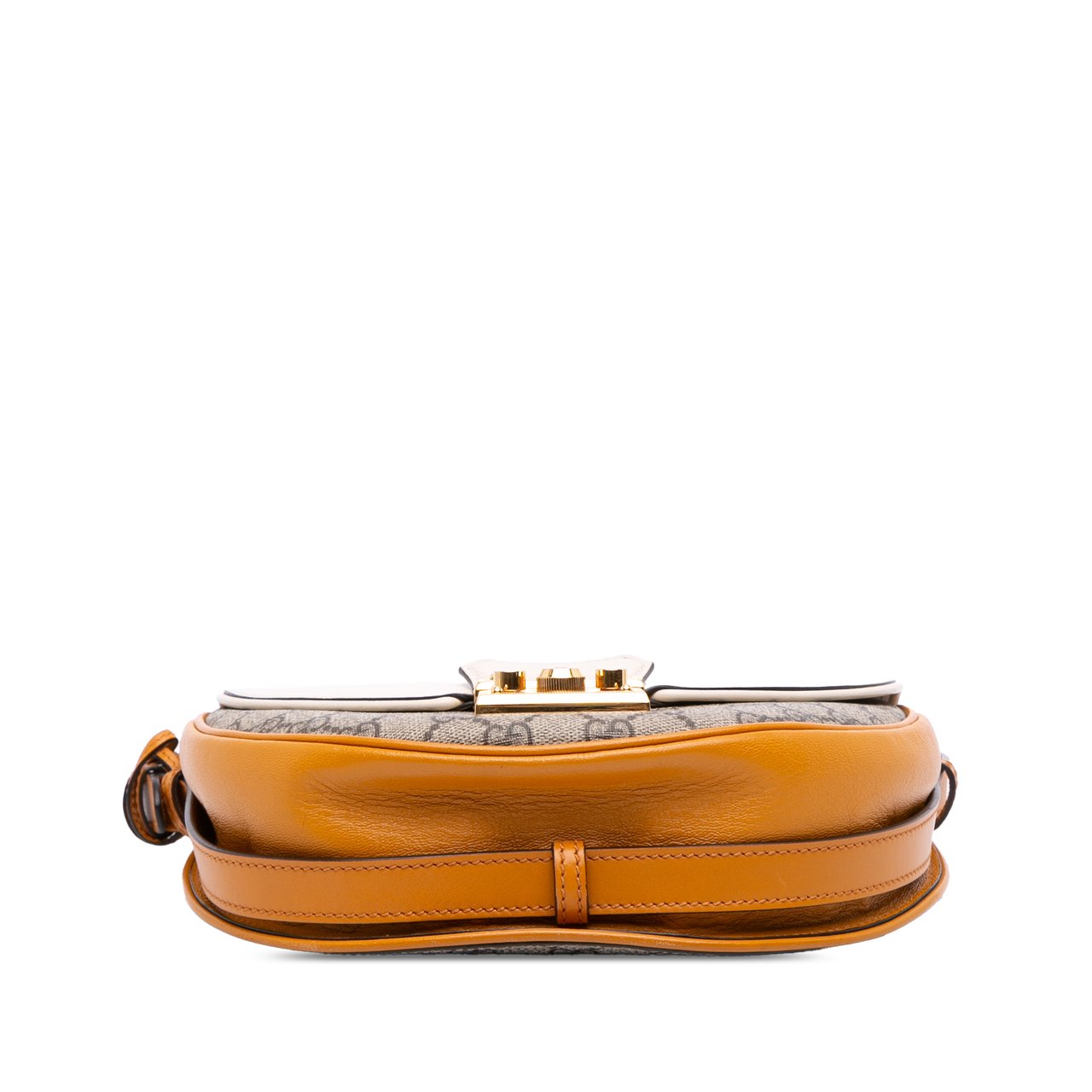 Gucci GG Supreme Saddle Padlock Crossbody Bruin