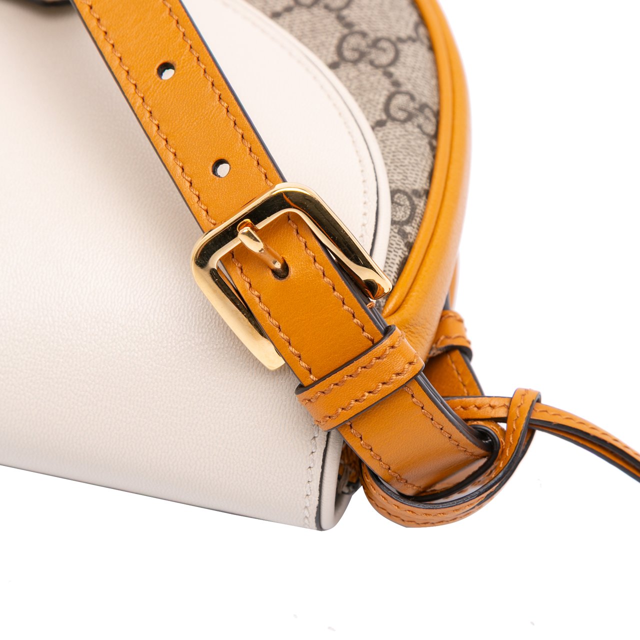 Gucci GG Supreme Saddle Padlock Crossbody Bruin