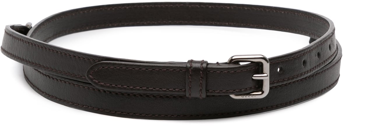 Gucci Leather Bag Strap Bruin
