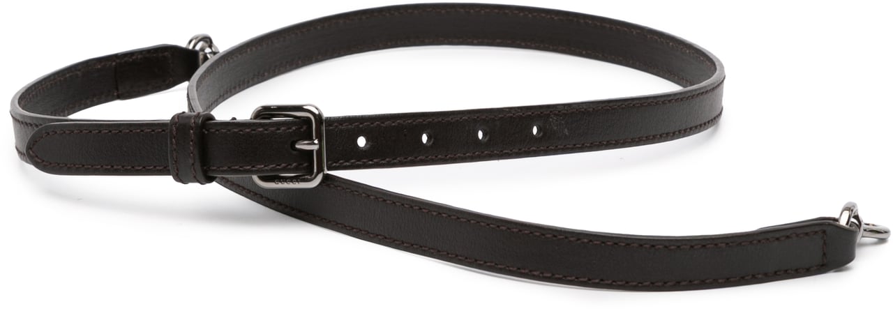 Gucci Leather Bag Strap Bruin