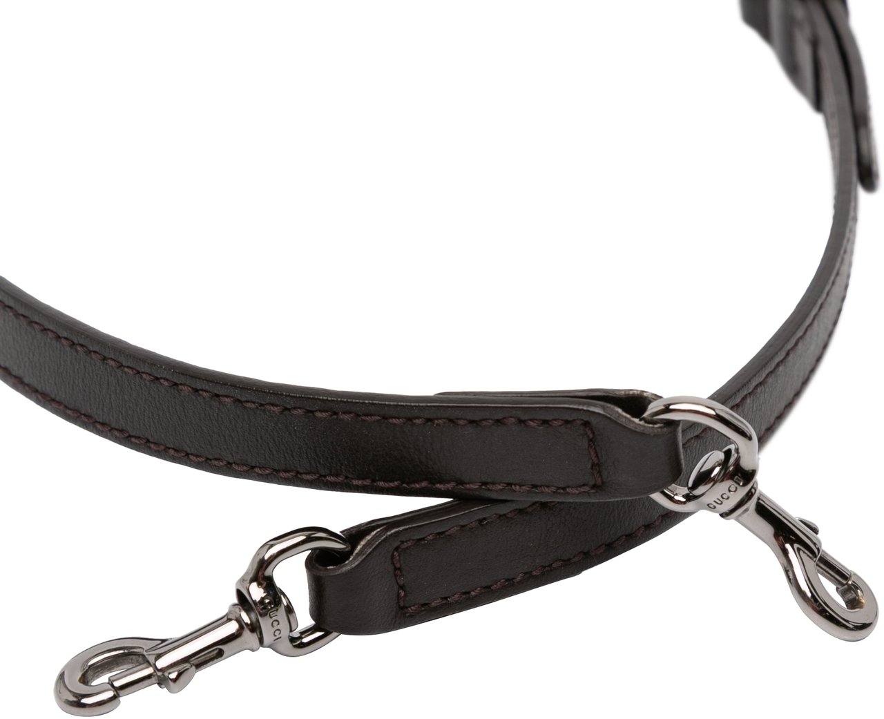 Gucci Leather Bag Strap Bruin