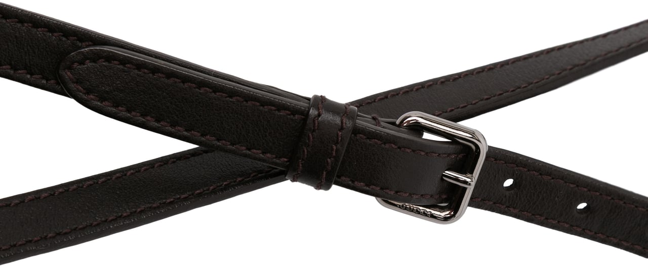 Gucci Leather Bag Strap Bruin