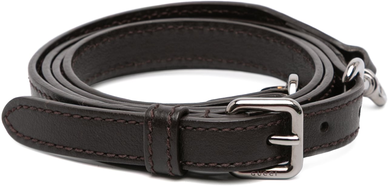 Gucci Leather Bag Strap Bruin