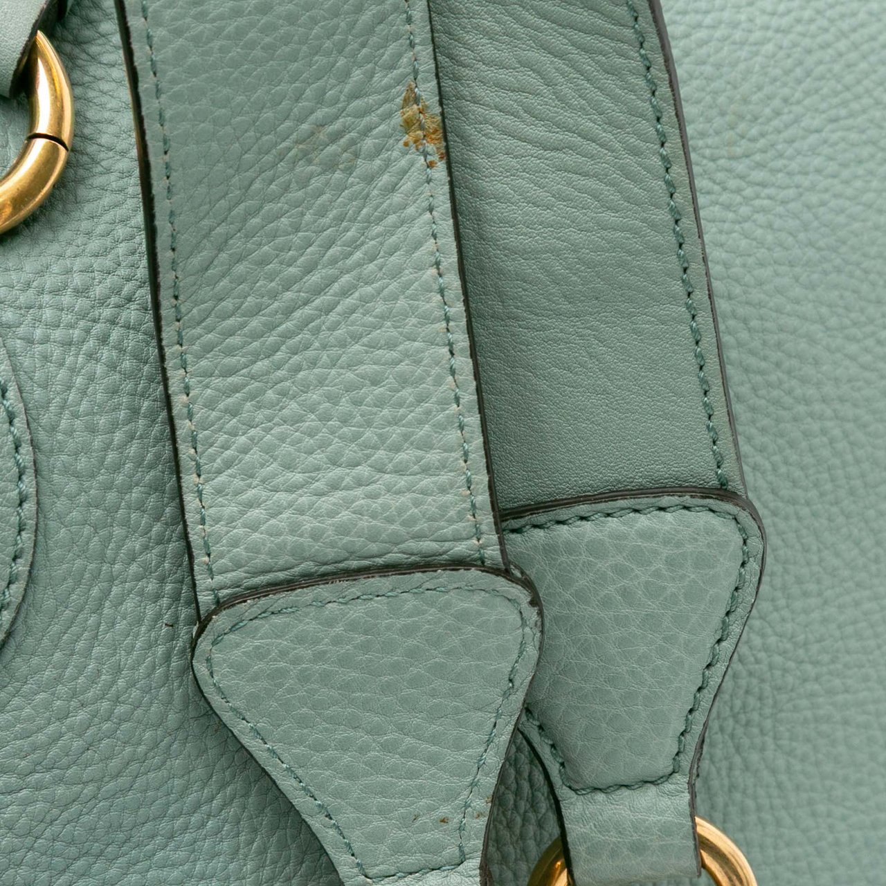 Gucci Leather Twill Satchel Blauw